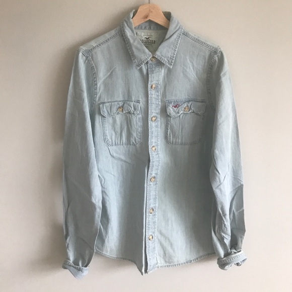 hollister denim shirt